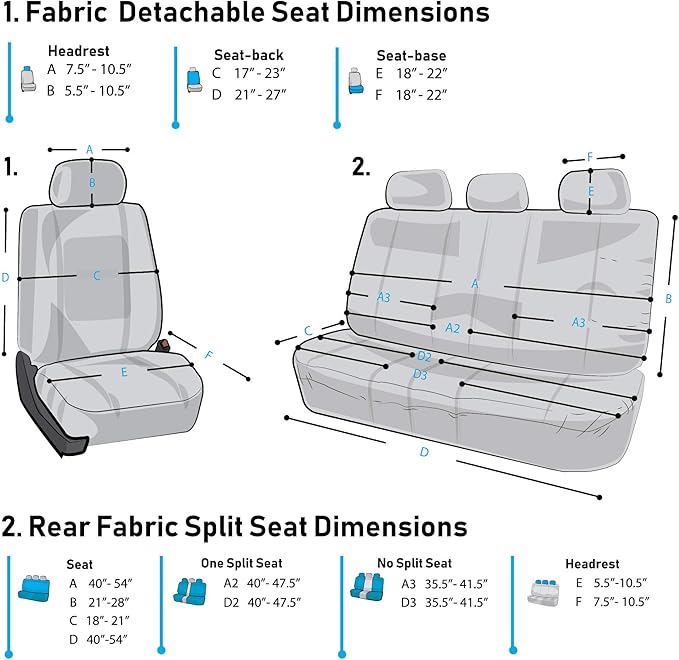 FH Group Premium Modernistic Flat Cloth Car Seat Covers – Universal Fit, Washable Seat Covers for SUV Sedan Van, Yellow, Full Set