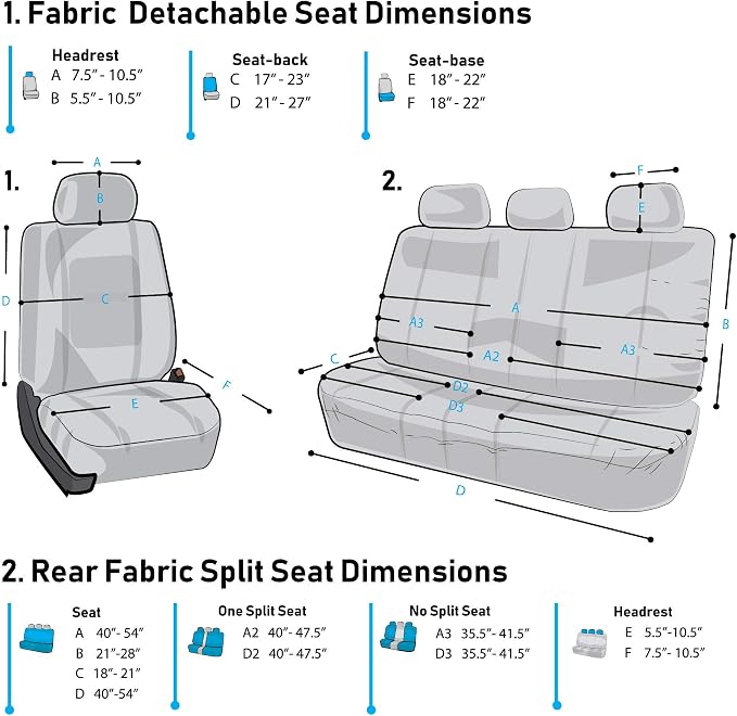 FH Group Premium Modernistic Flat Cloth Car Seat Covers – Universal Fit, Washable Seat Covers for SUV Sedan Van, Orange, Full Set
