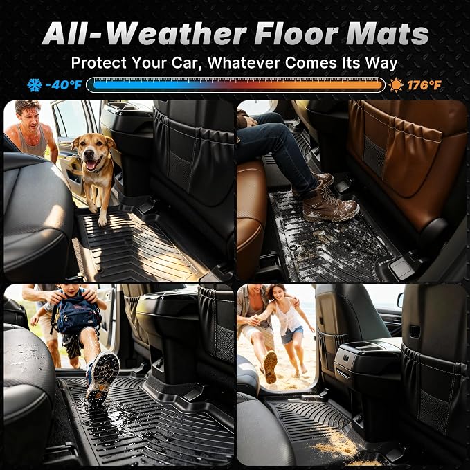 OEDRO Floor Mats Fit for 2015-2017 Toyota Camry, All-Weather Protection | Custom Fit Camry TPE Floor Liners Includes 1st and 2nd Row