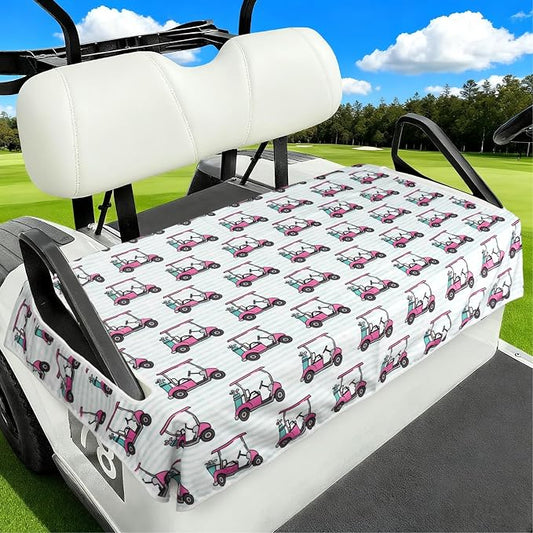 Golf Cart Seat Covers Club Car Golf Cart Accessories for Men Women Golf Carts Seat Towel Blanket 2-Seat Golf Cart Decorations
