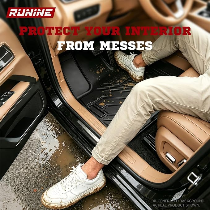 Floor Mats for 2027 Kia Telluride Hybrid (Suitable for HEV), All Weather TPE Telluride Floor Liners Full Set with Cargo Mat & Backrest Mats, Custom Fit 7 Passenger 2027 Telluride Hybrid Accessories