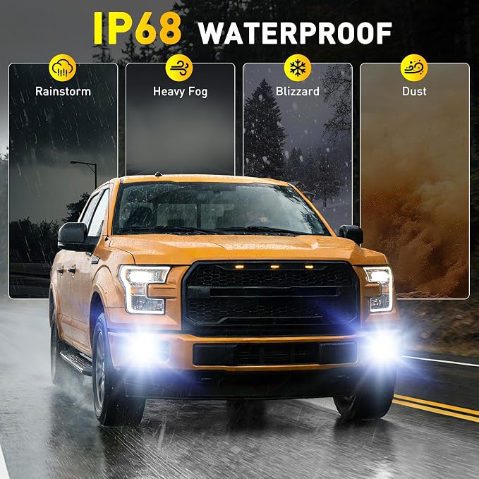 AUXITO 2504/PSX24W LED Fog Light Bulbs 18000LM, 1000% Brighter 6500K 12276 Fog Lights, 1:1 OEM Replacement for Cars Trucks SUVs, 3-Minute Installation, IP68 Waterproof, Pack of 2
