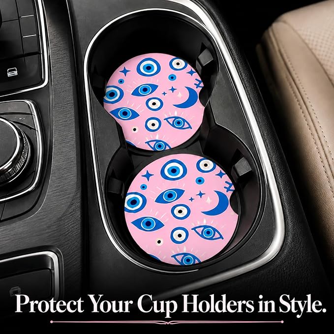 2PCS Dumb Goose Car Cup Holder Coasters, Universal Neoprene Car Coasters | 2.75" Anti-Slip Rubber Mat with Finger Slot, for Vehicle SUV Truck, Cute Cars Accessories Goose Gifts for Women,Men