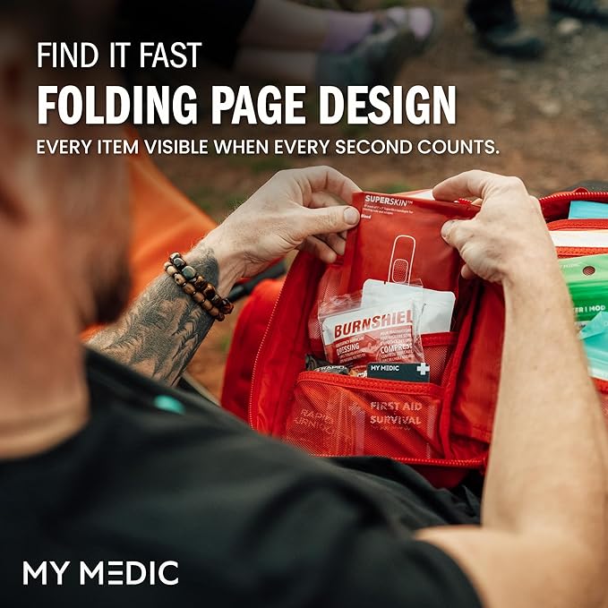 MY MEDIC MyFAK PRO IFAK Trauma Kit & First Aid Kit with Tourniquet - HSA FSA Items - Built in USA - Premium Medical Supplies, Trauma Pack & Medic Kit Bag for Home & Auto Emergency Preparedness, Red