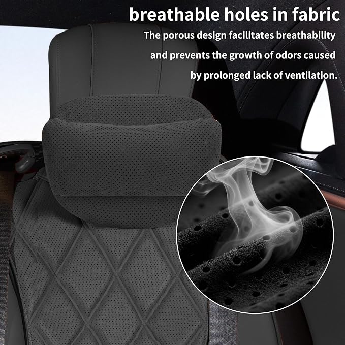 Car Headrest Pillow, Car Pillow for Driving with Adjustable Strap | Car Neck Pillow for Driving, Car Neck Support Pillow for Neck Pain Relief, Universal Fit Neck Pillow for Car Home Office