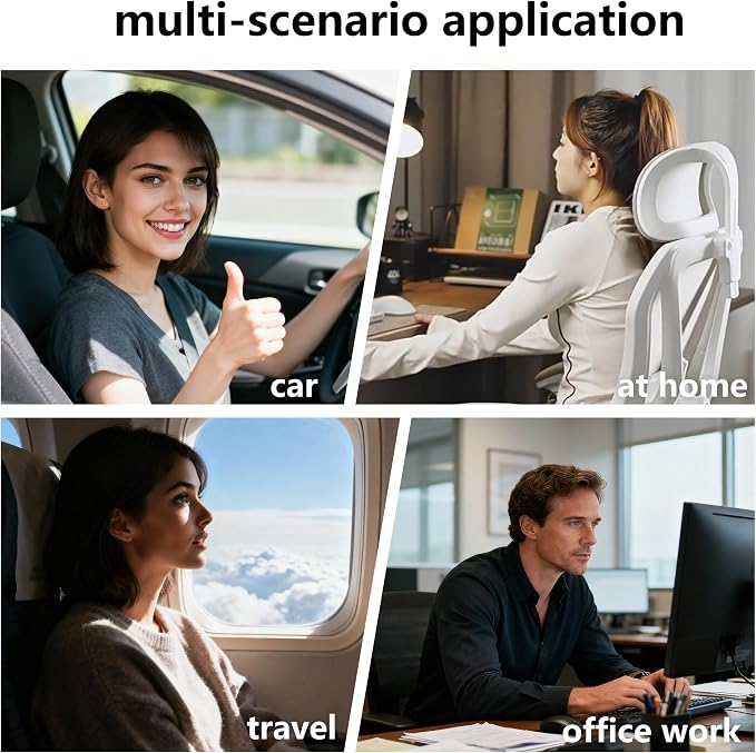 2 Pack Car Neck Support, Ergonomic Drive Seat Head Cushion Pillow | Car Pillow for Neck Support, Softness Car Headrest Pillow for Driving, Ergonomic Car Neck Support Pillow for Car Home Office