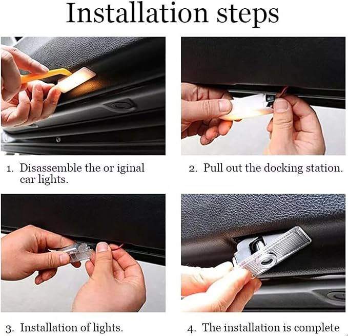 2PCS Never Fade Door Lights Logo for Dodge Challenger 2015-present, Courtesy LED Welcome Puddle Projection Light Lamps Accessories (CAR)