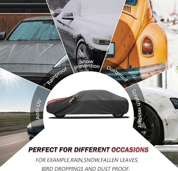 Waterproof All Weather Full Exterior Cover Rain Snow UV Protection Cover ，Car Cover Custom Fit for Dodge Challenger 2008-2025.