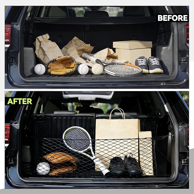 Tongama-Cargo Net for 2016-2025 Honda Pilot/2019-2026 Honda Passport, Heavy Duty Elastic Trunk Storage Net with Hooks for Honda Pilot/Passport Car Exterior Accessories