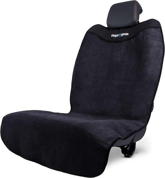 HAPPEGEAR Happeseat Waterproof Car Seat Cover & Protector, Black | Universal Fit, Car Seat Towel Cover, Non-Slip Backing, Machine Washable, Fits Front & Back, Easy Install & Storage