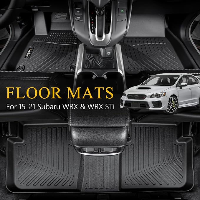 Wailtnb-All Weather Floor Mats for 2015-2021 Subaru WRX & WRX STi Custom Fit Subaru Crosstrek 2013-2017,XV Crosstrek 2013-2017 fit for Impreza 2012-2016 Accessories for WRX STi Black
