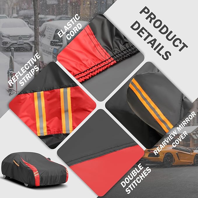 Waterproof All Weather Full Exterior Cover Rain Snow UV Protection Cover ，Car Cover Custom Fit for Toyota Corolla 2000-2025, Honda Civic 1991-2025.