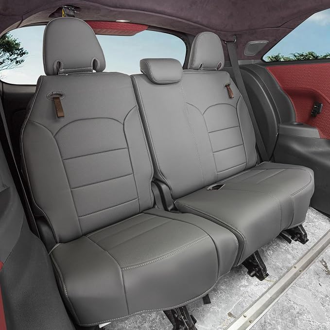 coverdream Sienna Seat Covers Custom Fit for 2021-2026 Toyota Sienna LE/XLE (8-Passenger),2nd Row Bench w/Removable Middle Seat,Fully Covered,Waterproof Leather Car Seat Protector (Full Set,Gray)