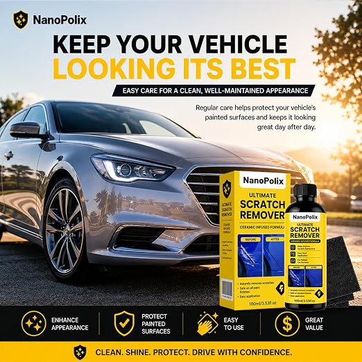 Scratch Remover, Car Paint Repair Paste for Light Scratches, Swirl Marks, Scuffs & Water Spots, Polishing Compound Restores Shine, Safe for All Paint Colors, 100ml with 3 Cloths (2)