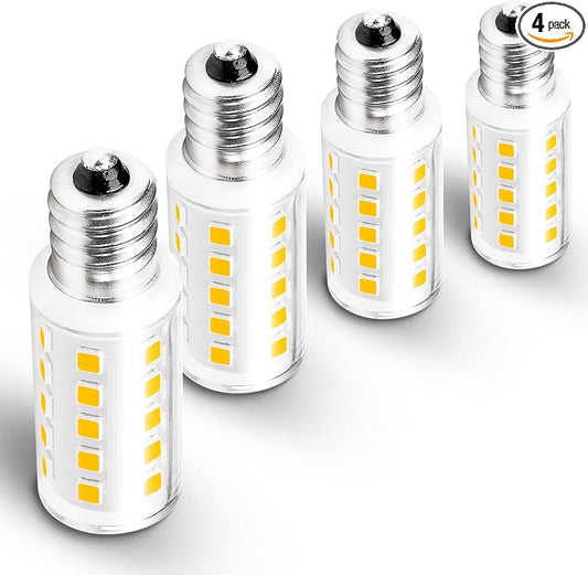 Dimmable E12 LED Bulb Himalayan Salt Lamp 4W Equivalent 15W 40W 2700K,4Pack | AC120V, 400lm, S6 C7 Candelabra Base, for Night Light Chandeliers Christmas Light Candle Lamp Dryer Bulbs, Warm White