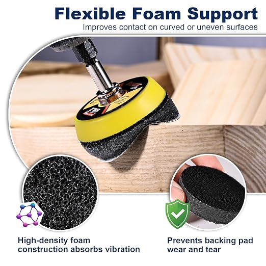 187 PCS 2 Inch Wet Dry Sanding Discs 60-10000 Grit Hook and Loop Sandpaper | Drill Sanding Attachment Polishing Kit Headlight Restoration Kit with Rotary Tools for Auto Metal Glass Resin Wood Jewelry