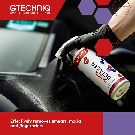 Gtechniq - Quick Detailer - Adds Gloss, Slickness, and Durability to Your Car Paintwork; Easy Spray-On Wipe Off; Trim and Glass Safe (1 Liter)