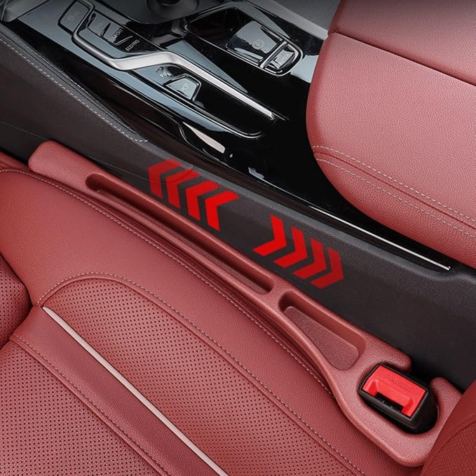Car Seat Gap Filler 2 Pack, Anti-Drop Seat Gap Plug Blocker with Storage, Universal Car Seat Gap Organizer Stops Items from Falling, Fits Cars, SUVs, Trucks, Car Interior Accessories (black)