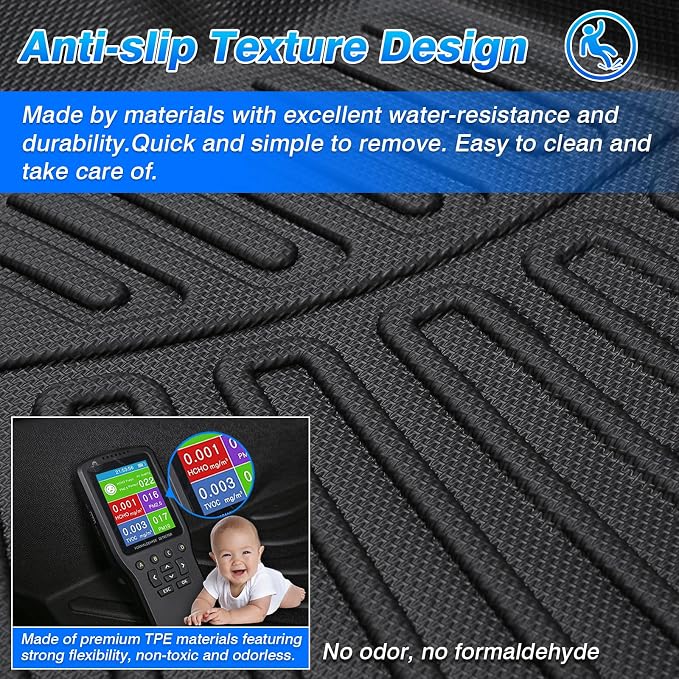 Wrangler TJ Floor Mats - Car Mats for Jeep Wrangler TJ 1997-2006, All Weather Floor Mat for Wrangler TJ Accessories, Heavy Duty Rubber Mats, Car Accessories