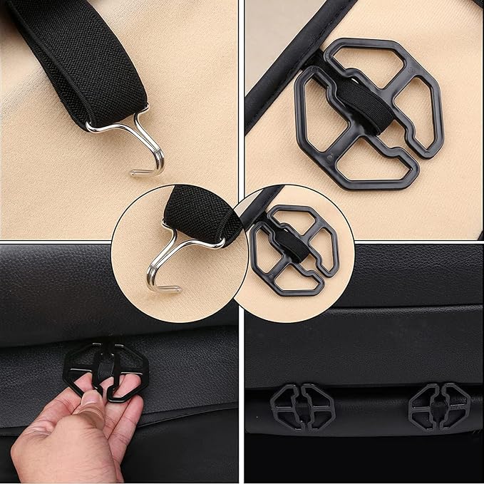 Coverado Seat Covers, Car Seat Covers Front Seats, Car Seat Cover, Car Seat Protector Waterproof, Car Seat Cushion Nappa Leather, Black Seat Covers for Cars Carseat Cover Universal Fit for Most Cars