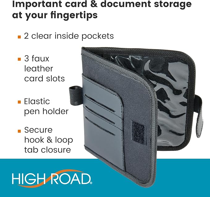 Sun Visor Registration and Insurance Card Holder and Car Document Holder | Small Car Visor Organizer and Vehicle Registration Holder Keeps Auto Documents Within Easy, Hands Visible Reach
