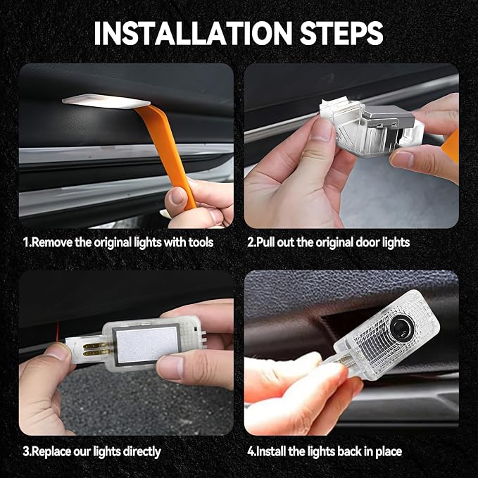 4 Pack Car Led Door Light Logo Projector Compatible with RLX/MDX/ZDX/TLX/TL/RDX Series, HD Welcome Lights Never Fade Door Light LED Puddle Light (Red White)