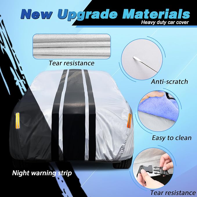 Car Cover Custom Fit for Dodge Challenger Sedan (2008-2025) | Waterproof All Weather for Automobiles Full Exterior Cover Rain Sun Snow UV Protector.