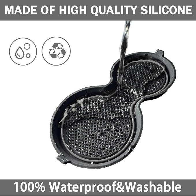 for Honda Civic Accessories 2026 2025 2024 2023 2022 Cup Holder Inserts Center Console Liner 3D Silicone Cup Holder Coaster Protector Mat Pad Non-Slip Interior Decoration for Civic 3Pcs (Gray)