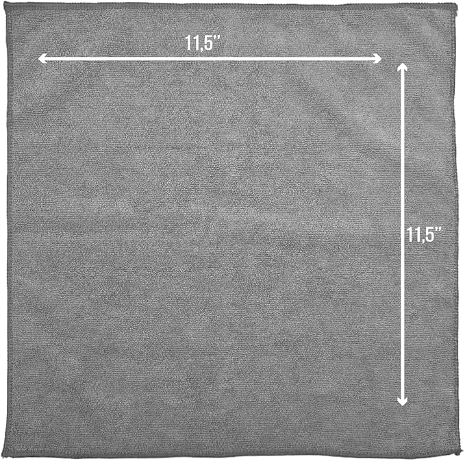 GREEN LIFESTYLE Chamois Cloth, Microfiber Cleaning Cloth 750 Pack, Borderless Towels Cleaning, Car Microfiber Towel, Drying Car Wash Towels (11.5" x 11.5", Grey)