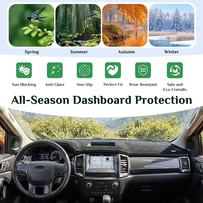 Dash Cover, Anti-Glare, Sun Protection, Dustproof, UV-Proof, Dashboard Covers, Interior Car Accessorie Fit for 2013 2014 2015 2016 2017 2018 Le-xus ES ES300H ES350, Black