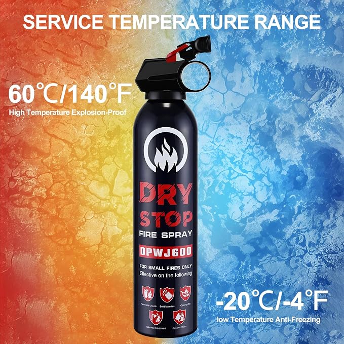 24pcs Fire Extinguisher for Home - Dry Stop Fire Extinguisher Spray, 600g Dry Chemical Fire Extinguisher for Kitchen, Car & Home | Portable, Fights Grease, Electrical & Vehicle Fires