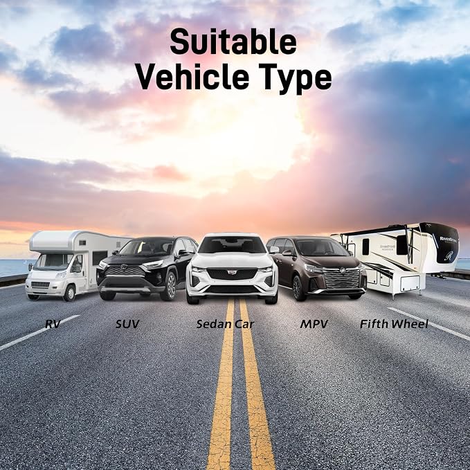 Tymate TM2 RV Tire Pressure Monitoring System, Solar Charge TPMS, 6 Sensors & 5 Alarm Modes, Color Display, W/Repeater for Longer Distance Transmission, 0-144 PSI for RV Trailer Camper Fifth Wheel