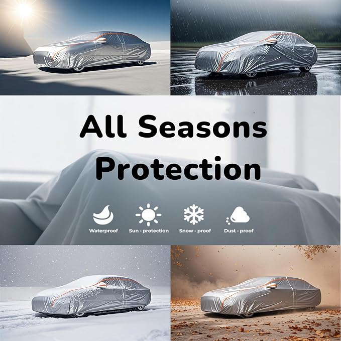 Custom Fit Toyota 4Runner Car Cover for 4Runner 2002-2025 Gray Outdoor Waterproof Car Cover All Weather with Door Zipper Cotton Lining Scratch Resistant Rain Sun UV Dust Snow Protection