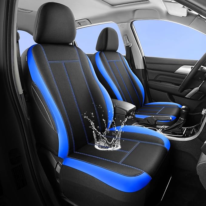 HChengkikz Full Set Neoprene Waterproof Car Seat Covers, Seat Protectors | Water Resistant Seat Protectors, Airbag Compatible, Universal Fit for Sedans, SUVs, Trucks, Vans