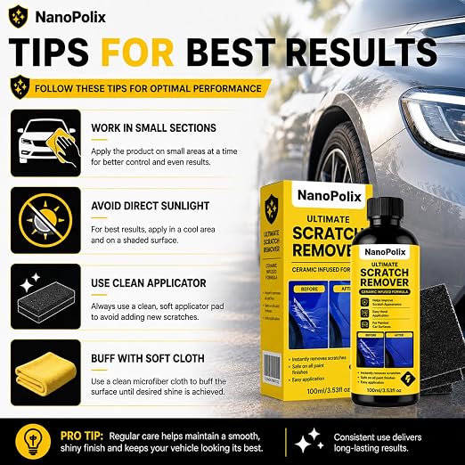 Scratch Remover, Car Paint Repair Paste for Light Scratches, Swirl Marks, Scuffs & Water Spots, Polishing Compound Restores Shine, Safe for All Paint Colors, 100ml with 3 Cloths (2)