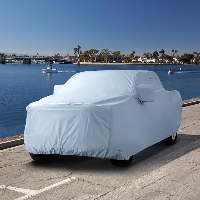 iCarCover 18-Layer Premium Truck Car Cover Waterproof All Weather, Rain Snow UV Sun Protection Full Car Covers, F-150 SuperCrew, Silverado 2500 Extended, Sierra 1500 Crew, Size T86 (See Size Chart)