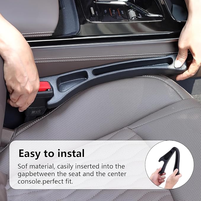 【Compatible with Kia Carnival】 Seat Gap Filler,No Drop Seat Guard Compatible with Kia Carnival,Drop Seat Guards for Cars(2Pcs),Emergency Keychain Car Escape Tool(2Pcs)