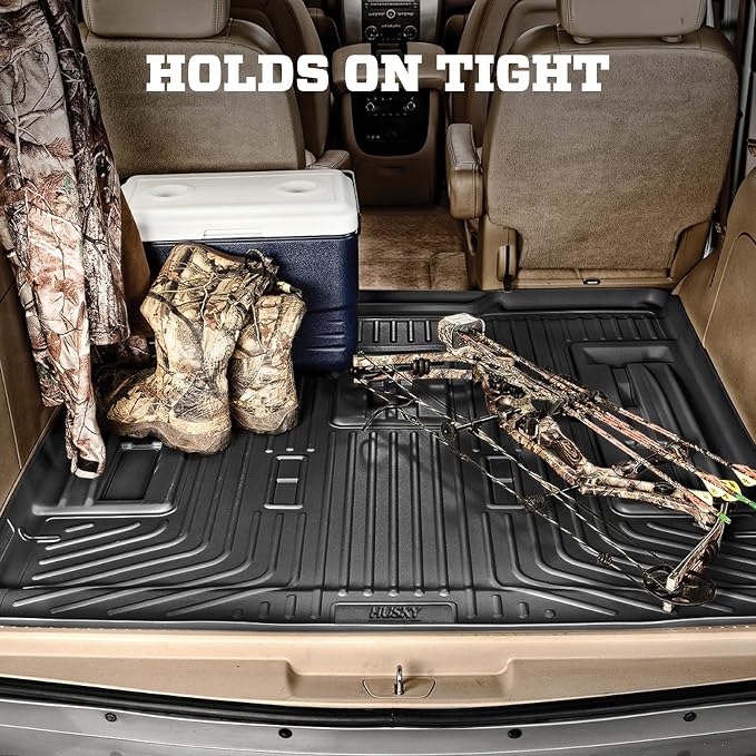 Husky Liners Weatherbeater Cargo Liner | Fits 2022-2026 Nissan Pathfinder & Infiniti QX60 (Fits to Back of 2nd Row - Folds Up & Down w/3rd Row) | Cargo, 1-pc. Black - 25701