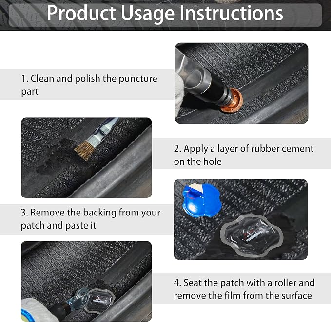 TP-M84 American Style Radial Repair Patch and Heavy Duty Bias Ply Repair Patch Unit, Multi Size Tire Repair Patchs,Tire Patches Kit 24 Pcs