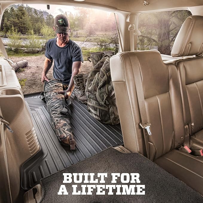 Husky Liners Weatherbeater Cargo Liner | Fits 2022-2026 Nissan Pathfinder & Infiniti QX60 (Fits to Back of 2nd Row - Folds Up & Down w/3rd Row) | Cargo, 1-pc. Black - 25701