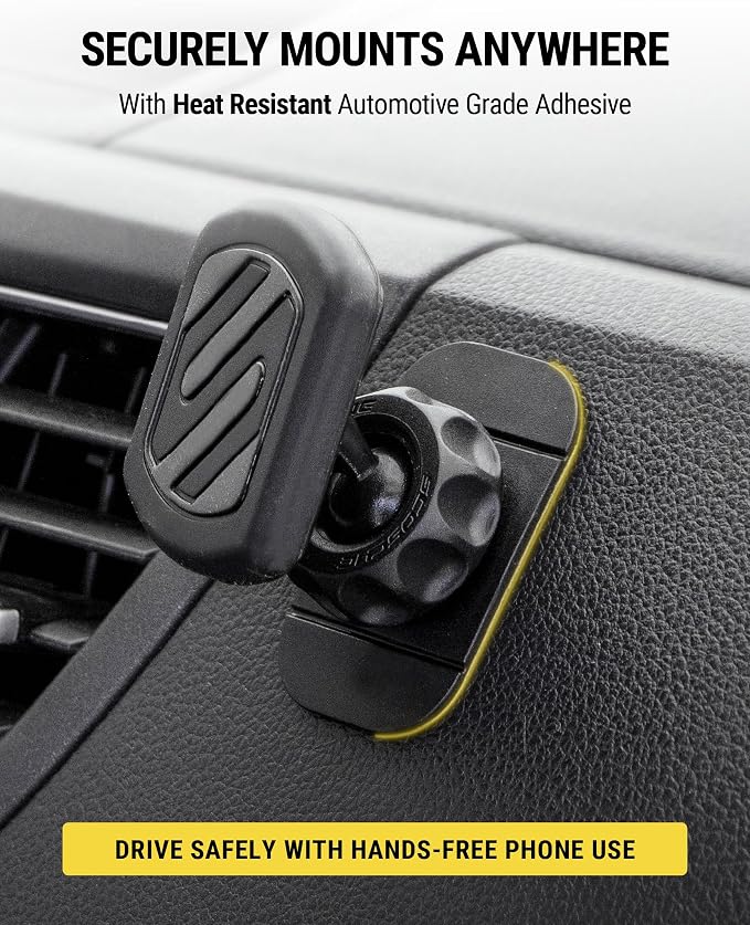 Scosche MAGDMB MagicMount Magnetic Phone Mount for Car, Dashboard Cell Phone Holder with 360° Adjustable Magnet Head, Universal Phone Stand for Car Compatible with iPhone, Samsung, and All Devices