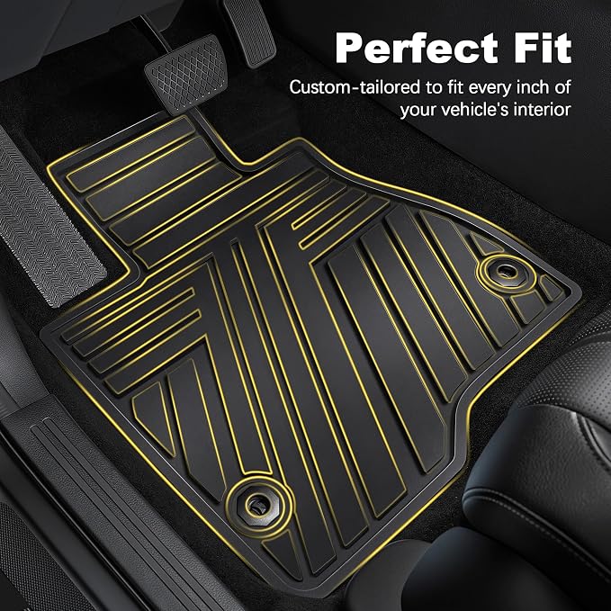 Floor Mats Fit for Honda Accord Sedan 2026 2025 2024 2023 (Gasoline & Hybrid), All Weather Protection Custom Fit Anti-Slip Floor Liners,1st & 2nd Row, Black