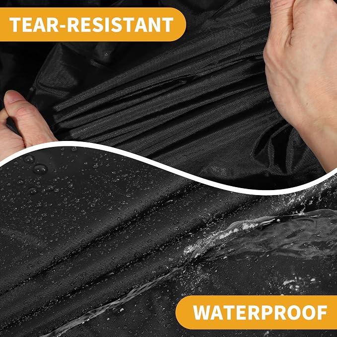 Waterproof All-Weather Universal Car Cover with Right Side Zipper, 190T Polyeste Black Blue Fits for Wagon 177" to 190" Length