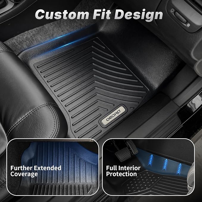 OEDRO Floor Mats Fit for 2011-2007 Toyota Camry, All Weather Protection | Custom Fit Front & 2nd Row Floor Liner Set, TPE All Weather Protection Camry Car Mats, Black
