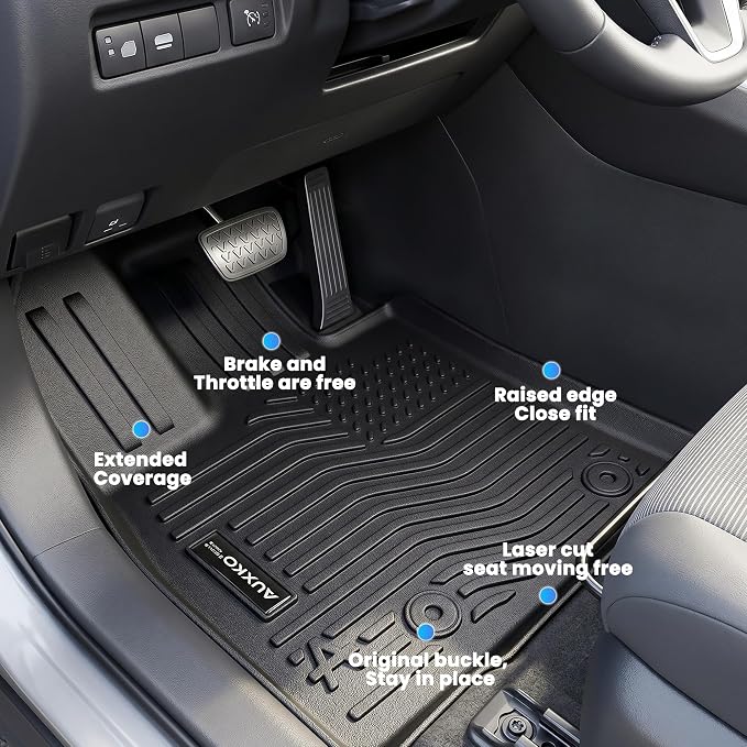 Auxko All Weather Floor Mats Cargo Mat with Backrest Mat for 2026 Toyota RAV4 Hybrid(Not for Phev Fits w/or w/o subwoofer) All Season TPE Accessories Odorless Anti-Slip