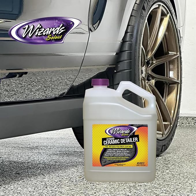 Wizards Select Hybrid Quick Ceramic Detailer - 1 Gallon - SiO2 Infused Polymer Coating & Ceramic Spray Wax to Protect Paint, Ceramic Coat, Wax & Sealants